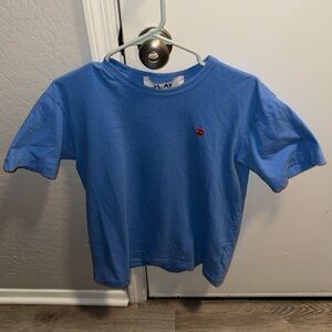 COMME DES GARCONS CDG PLAY LARGE RED HEART TEE BLUE AZ-T314-051-1